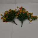 Artificial Flowers for Outdoors Fake Mums Hanging Plants Decor, 2Pcs Silk Daisy with Eucalyptus UV Resistant Look Real Trailing Vines for Planter Front Door Patio Yard, OrangeYellow