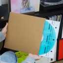 TAKMORK 12-Inch Blank LP Vinyl Record Jackets, 350gsm Heavyweight Kraft Cardstock Album Covers with 4mm Spine, No Center Hole, for DIY & Storage, Brown, 20pcs