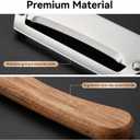 NEW Premium Vegetable Peeler with Wooden Handle and Bottle Opener: 2-in-1 Stainless Steel Kitchen Tool for Fruit Apple Potato Pumpkin Papaya (2Pcs)