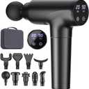 cotsoco Massage Gun Deep Tissue, Muscle Massage Gun with 9 Attachment Heads 20 Speeds & Silent Brushless Motor for Pain Relief, Handheld Percussion Back Massager Gun, Mothers Day Gifts for Mom(Black)