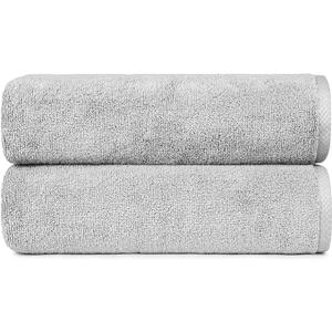 Basics 2 Piece QuickDry Oversize Bath Towel, 100% Cotton, 54" x 30", Platinum