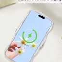 Jusy Compatible with iPhone 12 Pro Case with Wavy Edge, Cute White Heart Mirror Curly Phone Cases, Shockproof Hard PC & Soft TPU Bumper Protection Cover for Women Girls with Bracelet Chain