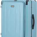 25 Inch Luggage, Top Opening Airline Approved ABS+PC Hard Shell Suitcases with Silent Wheels, TSA Lock,Front Pocket and Wet-dry Separated Six-piece Set(25 inch-Lake Blue)