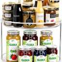 2 Tier Lazy Susan Turntable Organizer for Cabinet, 9.25'' Rotating Spice Rack Organization for Kitchen, Pantry, Bathroom, Vanity, Countertop, Medicine Storage, Seasoning Spice Organizer, 1 Pack