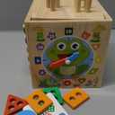 Wooden Activity Cube | Montessori Toys for 1 2 3 Year Old Toddlers | One Year Old 1st First Birthday Gift | Educational Toys for 12+ Months Baby Boys Girls | Bonus Sorting & Stacking Game (Pink)