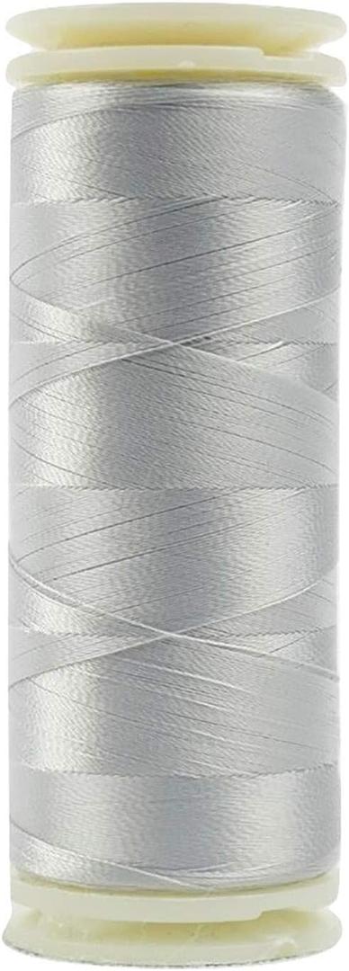 WonderFil, Specialty Threads, InvisaFil, 2-Ply Cottonized Soft Polyester, Silk-Like Thread for Fine Sewing, 100wt - Winet Sky Grey, 400m