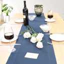 Linen Table Runner 36 Inches Long, 100% Natural Table Runners Small Runner for Coffee Table Kitchen Dining Dresser Fall Thanksgiving Christmas New Year Holiday(Navy Blue,14x36)