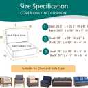 Patio Cushion Covers Replacement Outdoor Seat Cushions Cover for Patio Furniture, 4Pcs Deep Seat Bottom and Back Cushion Cover Set for Chair, Sofa and Couch, 28x28x6, 28x13x6, Blue