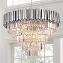 Modern Crystal Chandelier Lighting Chrome 5-Tier Chandeliers 9 Light Contemporary Ceiling Light Fixture for Dining Room Foyer Kitchen Living Room 27.5"