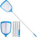 TidyMister Pool Leaf Skimmer Net Ultra Fine Mesh with Aluminum Poles 5 Sections 6 Feet Swimming Pool Cleaning Net Leaf Catcher for Above Ground Pools Inground Pools