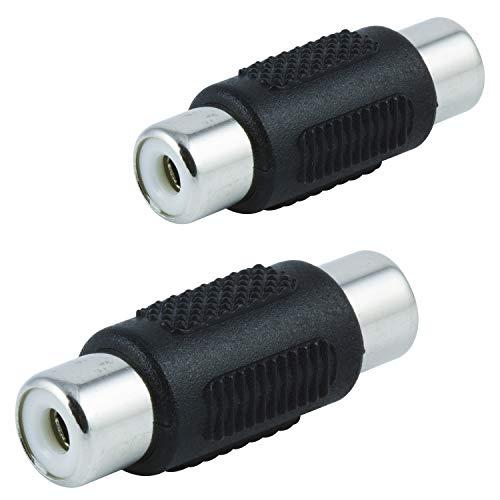 GE RCA Coupler Adapter, 2-Pack, Female-to-Female Connectors, Extend Length and Reach of RCA Cables, Audio Video Cable Extender Barrel, 33617