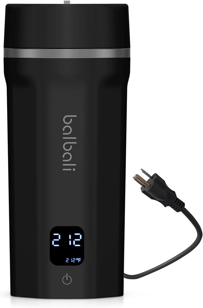 balbali 18.6oz Portable Kettle for Travel 100-250V Dual Voltage for International/Global/Europe - 6 Preset Travel Electric Kettle Hot Water Boiler/Heater/Warmer/Tea Maker - Black (550mL, Black)