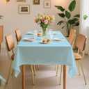 10 Pack Premium Disposable Plastic Tablecloth 54" X 108" Rectangle Table Cover for Birthdays Weddings Christmas Anniversary Buffet Table (Light Blue)