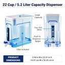 ZeroWater 22-Cup 5-Stage Water Filter Dispenser with Instant Read Out - 0 TDS for Improved Tap Water Taste - IAPMO Certified to Reduce Lead, Chromium, and PFOA/PFOS