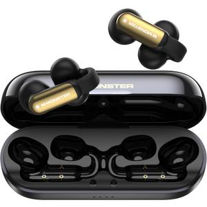 Monster AI Translation Earbuds Open AC601, 3-in-1 Translator Wireless Earphones, Bluetooth 6.0 Open Earbuds with 115 Languages Translation, Real-Time AI & Touch Control Wireless Headphone (Black)