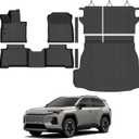 Floor Mats Custom for Toyota RAV4 Hybrid 2026 (Not for Limited with Subwoofer) Trunk Mat with Backrest Mat All Weather TPE Full Set Liners Cargo Protector for RAV-4 2026 Accessories, Black