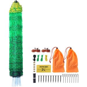 VEVOR Electric Fence Netting, 42"H x 164'L, PE Net Fencing with Posts and Double-Spiked Stakes, Utility Portable Mesh for Goats, Sheep, Lambs, Deer, Hogs, Dogs, for Farms, Backyards and Ranches