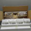 MELUCEE 4 Lights Bathroom Lighting Fixtures Over Mirror, Modern Brass Vanity Lighting Fixtures Bathroom Wall Lights with Milky White Glass Shade for Bathroom Hallway Bedroom, E26 Sockets