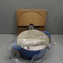 Mueller 6qt Enameled Cast Iron Dutch Oven, Heavy-Duty Casserole and Braiser Pan with Lid and Knob, Safe for All Cooktops, Aqua Blue