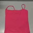 SUUKSESS Women Double Line Square Neck Tank Top Summer Y2K Going Out Basic Cami Shirt, Small