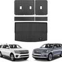 for 2018-2024 2025 Ford Expedition Max/Lincoln Navigator L Trunk Cargo Liners and 3rd Backrest Mat TPE Rubber Protection Mat Accessories (Only Fit MAX Or L)