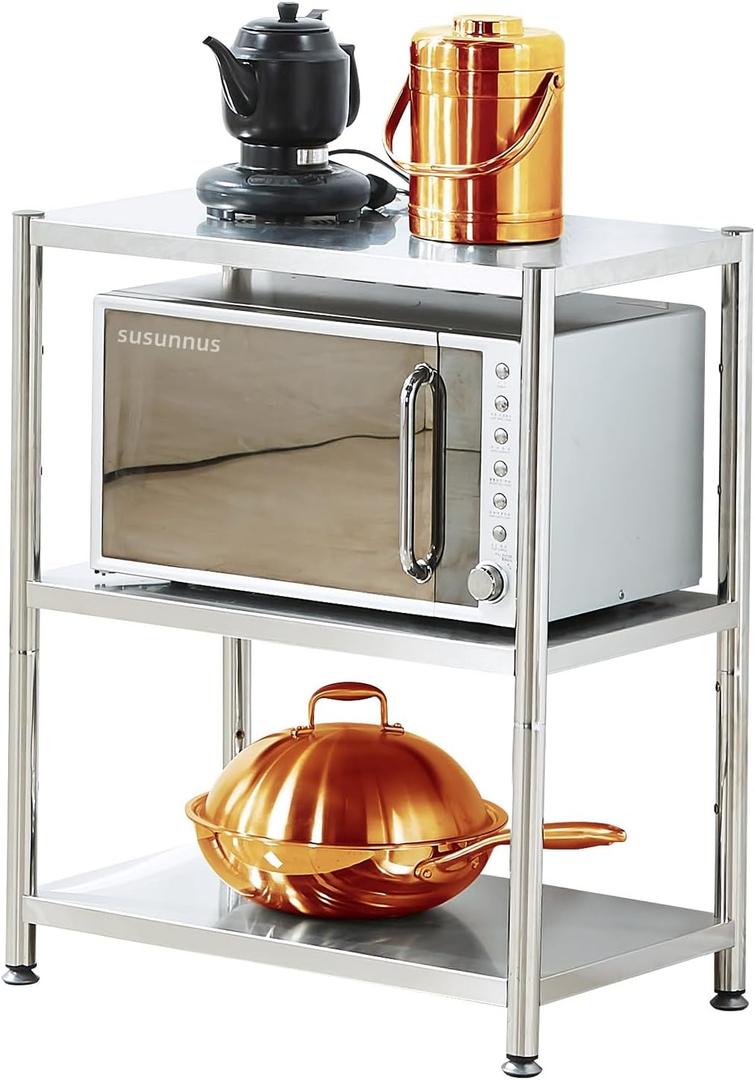 susunnus Stainless Steel Shelf,24.8*15.8-3Tier,for Kitchen,Garage
