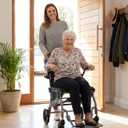 Transport Wheelchairs for Adults Lightweight Foldable Transport Chair with Telescopic Handle, Portable Folding Travel Transfer Wheel Chairs for Seniors