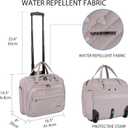 VANKEAN Rolling Laptop Bag Women with Wheels, 15.6 Inch Rolling Briefcase for Women, Water Repellent Overnight Computer Bag with RFID Pockets for Travel Business Work, Light Dusty Pink