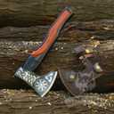 Custom Handmade Carbon Steel Real Viking Axe Hatchet,Camping Axe, Birthday Gift for him, Leather Wrapped Handle and Leather Sheath ((FM-21))