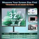 Magnetic 32 Inch Privacy Screen for Computer Monitor, 16:9 Removable Anti Blue Light Filter for Desktop PC, Hanging Anti-Spy Privacy Shield with Easy Installation for Office and Home