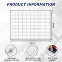 AmazingSpark Lined Whiteboard Blank Grid Aluminum Frame Dry Erase Board Reusable Wall Mounted Board for Scheduling, to Do Lists Weekly Planning Home Work(36 x 24 Inch,Whiteboard with Grid)