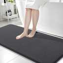 OLANLY Thick Memory Foam Bath Mat Rug 59x24, Extra Soft Absorbent Bathroom Rug, Quick Dry Bath Mats, Non-Slip, Machine Washable Carpet for Bathroom, Tub and Shower, Home Decor Accessories, Dark Grey