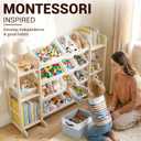 Kiddocood Kids Toy Storage Organizer with 12 Bins, 100% Solid Wood - Natural Finish Montessori Toy Organizer, BPA Free, CPC & TIC Certified Playroom Organization for Living Room & Nursery, 52.3"
