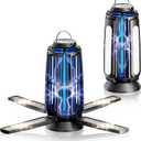 2 Pack Solar Bug Zapper Indoor & Outdoor, USB-C Rechargeable Mosquito Killer with 4-Sided Solar Panels, Waterproof Portable Fly Trap with LED Light for Patio, Garden, Camping & Backyard