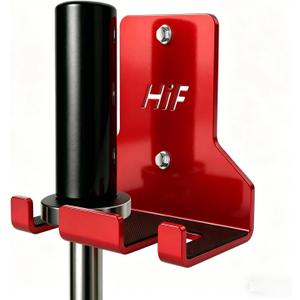 HIFLAME Double Barbell Storage Wall Mounted Storage Rack, Wall Barbell Rack, Olympic Wall Mount Barbell Holder,Vertical Hanging Barbell Rack.Suitable for Gym.Home Fitness. (Red)