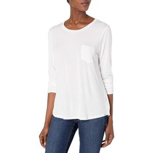prAna womens Foundation Long Sleeve Crew Neck Top (White, XL)