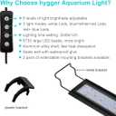 hygger 16W Full Spectrum Aquarium Light with Aluminum Alloy Shell Extendable Brackets, White Blue Red LEDs, External Controller, for Freshwater Fish Tank (24-30 inch)