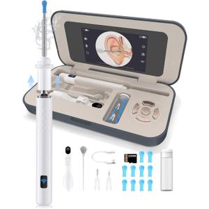 Sofbunny A03 Ear Wax Removal Tool Camera, Ear Cleaner with 1080P HD Camera, 3 in 1 Ear Cleaning Tool with 10 Replacement Tips, Earwax Remover Kit for Kids & Adults, Otoscope with LED Lights, 256MB Card