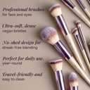 BS-MALL Makeup Brush Set 18 Pcs Professional Foundation Powder Concealers Eyeshadow Blush Synthetic Makeup Brushes with Labeled instruction Black Case Upgraded Version