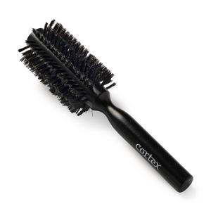 Cortex Professional 100% Boar Bristle Round Hair Brush, For Women and Men, For All Hair Types, Natural and Soft Hair Brush - Black Wood 2.4"