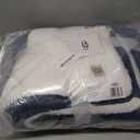 UGG Nita Throw Blanket Soft Reversible Plush Throw for Couch or Bed Cozy Fuzzy Warm Fluffy Blanket for Living Room or Cute Bedroom Decor Down Alternative Washable, 50-inch x 70-inch, Navy Blue