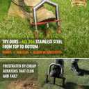 Manual Lawn Aerator - 42 Inch, 304 Stainless Steel Aerator Lawn Tool, Easy to Install, Rust Resistant, Core Aerator for Yard&Grass Compacted Soil, 3 Detachable Hollow Tines, Non Slip Foot Pad
