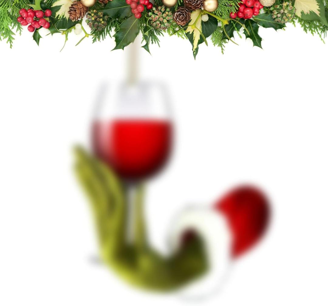 Funny Christmas Ornaments, 3D Wine Christmas Ornaments, Christmas Tree Decor Unique Ornaments for Wine Lovers for Home Party Supplies for Xmas Gifts & Stocking Stuffers
