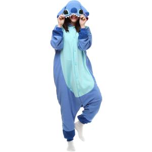 Wishliker Adult Onesie Animal Pajamas Halloween Cosplay Costumes Party Wear Blue (XL)