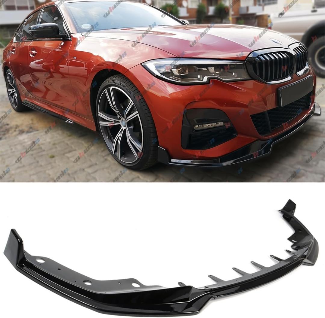 Front Lip Compatible with BMW G20 330e 330i M340i M-Sport 3-Series 2019-2022, MP Style Bumper Air Dam Lower Chin Spoiler Splitter, Protection Body (Glossy Black)