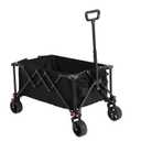 Collapsible Folding Wagon Cart, Heavy Duty Utility Cart with All-Terrain Wheels, Portable Foldable Cart for Camping, Shopping, Sports, and Beach Black