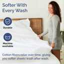 Cal King Sheet Set - 100% Cotton Sheets - 4 Piece Cal King Size Cotton Bed Set with Deep Pockets up to 16 Inches - Ultra Soft, Breathable & Cooling - Fade & Stain Resistant - Machine Washable - White