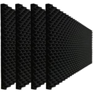 Egg Crate Foam soundproof wall panels,Sound Absorbing for Studio,48''X24''X2'' inch Acoustic Panels, high-Density Fireproof sound proof panels for walls (4P Black)