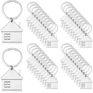 Taiyin House Key Chain House Shaped Pendant Keychains Home Keychain Set Cute Home with Window Key Charm Metal Keyring Gift