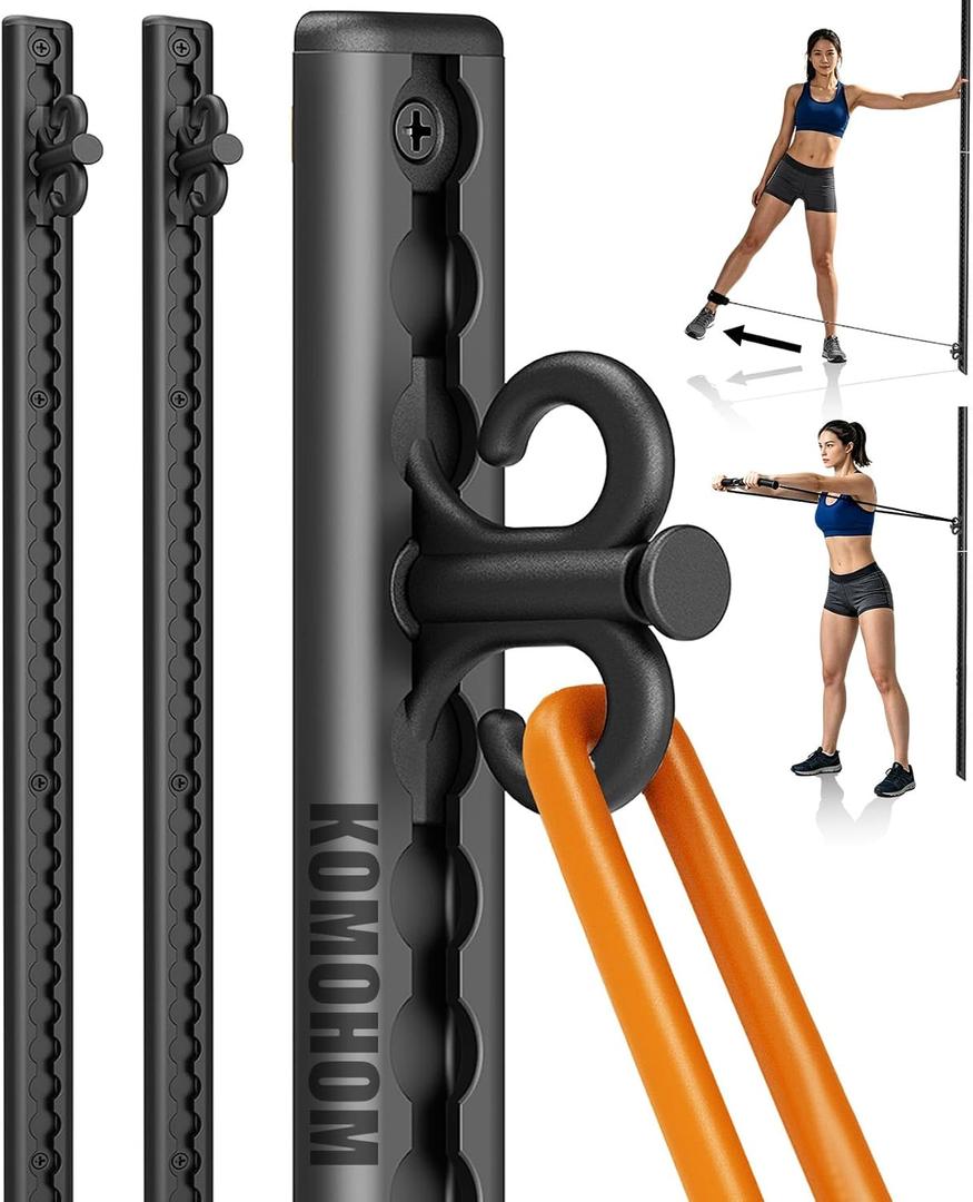 Adjustable Resistance Band Wall Mount System with Automatic Locking 80", Stainless Workout Hook,Resistance Band Wall Anchor,Fitness Equipment Accessorie for Suspension Training,Exercise Band,Home Gym